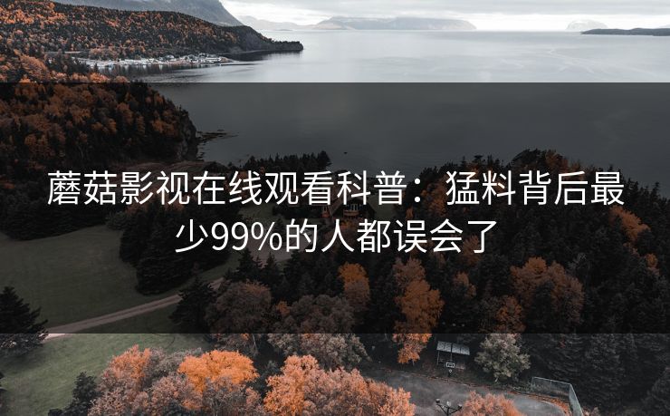 蘑菇影视在线观看科普：猛料背后最少99%的人都误会了
