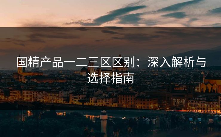 国精产品一二三区区别：深入解析与选择指南