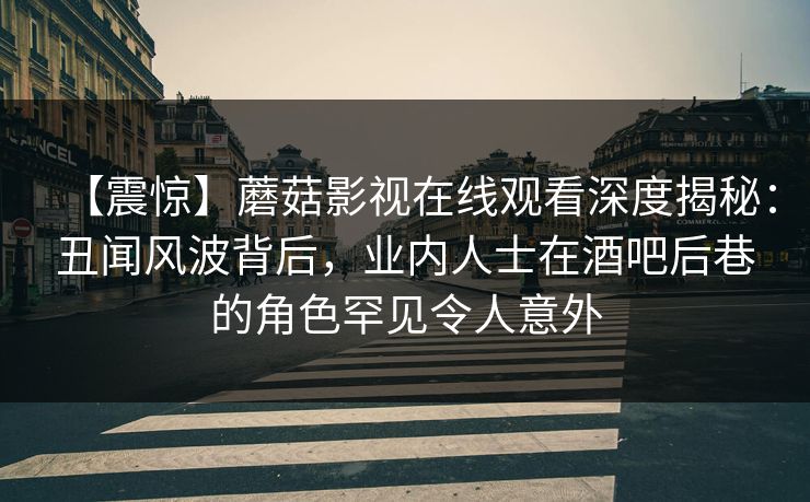 【震惊】蘑菇影视在线观看深度揭秘：丑闻风波背后，业内人士在酒吧后巷的角色罕见令人意外